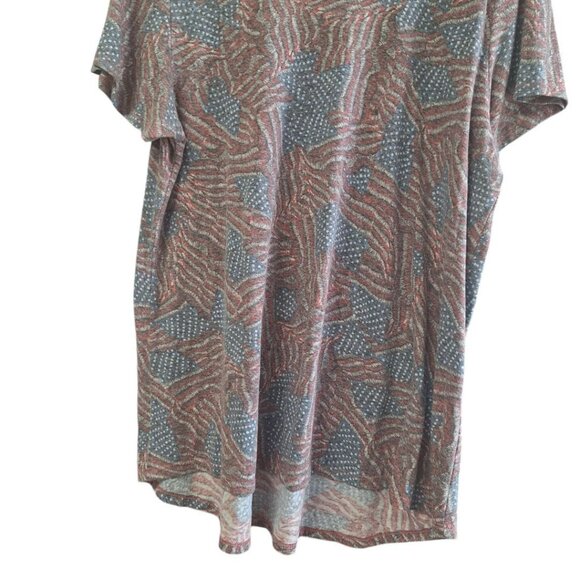 Lularoe Flag Tee Shirt Womens Plus Size 2XL Faded Style Short Sleeve - Picture 5 of 8